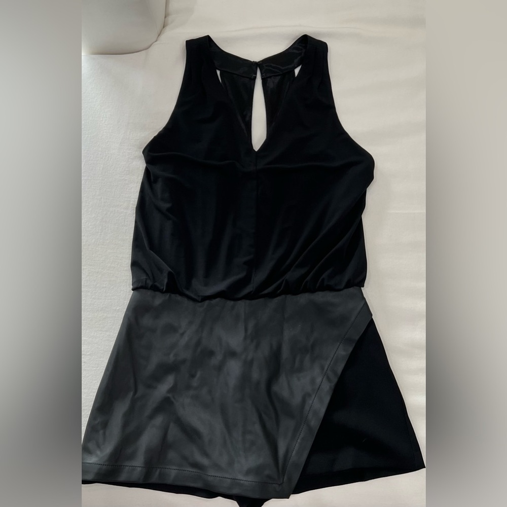 BCBGeneration Romper w/ Faux Leather